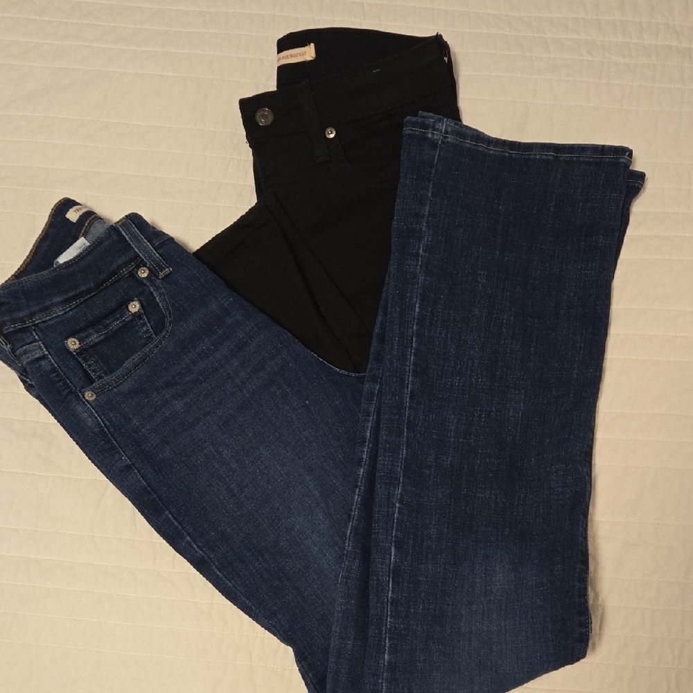 Women's Levis  Blue and Black Jeans